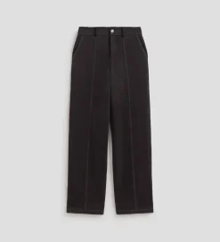 Pantalones Y Faldas|SIMORRA Pantalón antelina pespuntes Negro