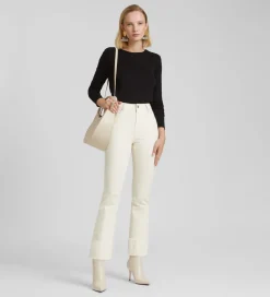 Pantalones Y Faldas|SIMORRA Pantalón bajo decorativo Blanco