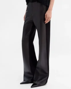 Pantalones Y Faldas|SIMORRA Pantalón bimateria pespuntes Negro