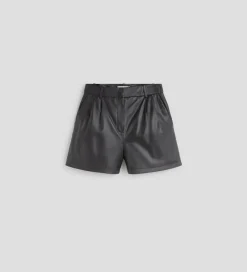 Pantalones Y Faldas|SIMORRA Pantalón corto napa Negro