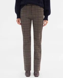 Pantalones Y Faldas|SIMORRA Pantalón cuadros elástico Marrón