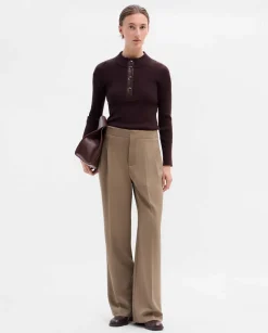 Pantalones Y Faldas|SIMORRA Pantalón largo pliegues Marrón