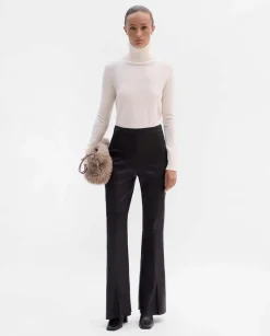 Pantalones Y Faldas|SIMORRA Pantalón napa acampanado Negro