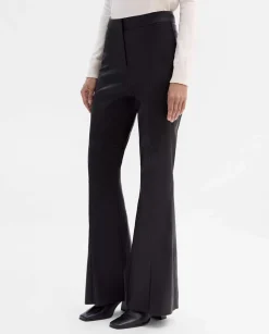 Pantalones Y Faldas|SIMORRA Pantalón napa acampanado Negro