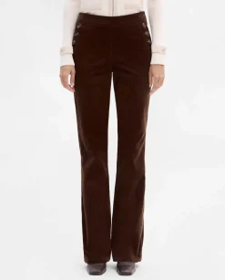Pantalones Y Faldas|SIMORRA Pantalón pana acampanado Marrón