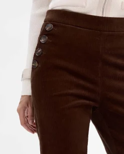 Pantalones Y Faldas|SIMORRA Pantalón pana acampanado Marrón