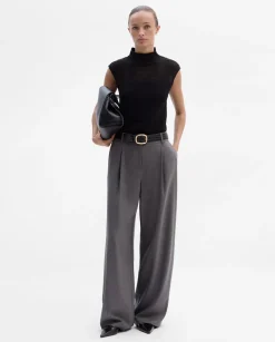 Pantalones Y Faldas|SIMORRA Pantalón pinzas ancho Gris