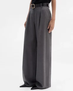 Pantalones Y Faldas|SIMORRA Pantalón pinzas ancho Gris