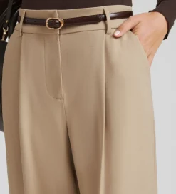 Pantalones Y Faldas|SIMORRA Pantalón pinzas ancho Beige
