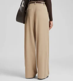 Pantalones Y Faldas|SIMORRA Pantalón pinzas ancho Beige