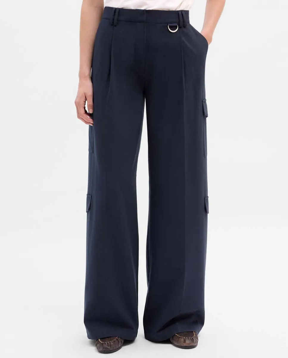 Pantalones Y Faldas|SIMORRA Pantalón pinzas cargo Azul