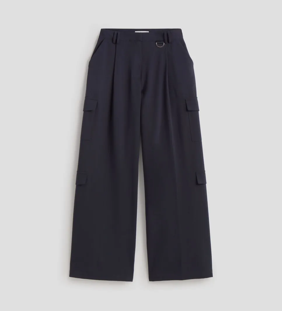 Pantalones Y Faldas|SIMORRA Pantalón pinzas cargo Azul
