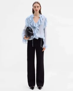 Pantalones Y Faldas|SIMORRA Pantalón recto sarga algodón Negro