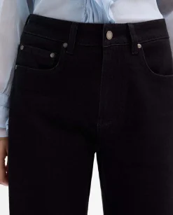 Pantalones Y Faldas|SIMORRA Pantalón recto sarga algodón Negro