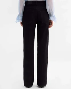 Pantalones Y Faldas|SIMORRA Pantalón recto sarga algodón Negro