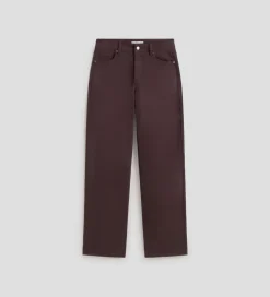 Pantalones Y Faldas|SIMORRA Pantalón recto sarga algodón Marrón