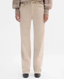Pantalones Y Faldas|SIMORRA Pantalón recto sarga algodón Beige