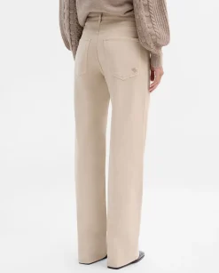 Pantalones Y Faldas|SIMORRA Pantalón recto sarga algodón Beige