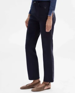 Pantalones Y Faldas|SIMORRA Pantalón slim bordado lateral Azul