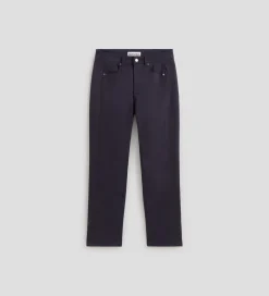 Pantalones Y Faldas|SIMORRA Pantalón slim bordado lateral Azul