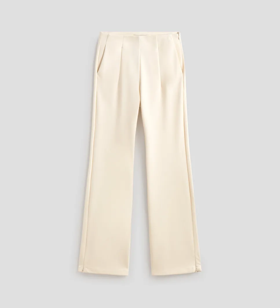 Pantalones Y Faldas|SIMORRA Pantalón twill elástico Blanco