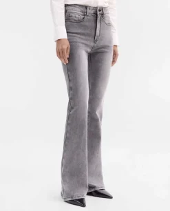 Pantalones Y Faldas|SIMORRA Pantalón vaquero acampanado Gris