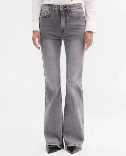 Pantalones Y Faldas|SIMORRA Pantalón vaquero acampanado Gris
