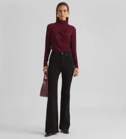 Pantalones Y Faldas|SIMORRA Pantalón vaquero acampanado Negro
