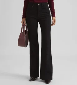 Pantalones Y Faldas|SIMORRA Pantalón vaquero acampanado Negro