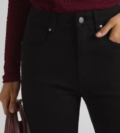 Pantalones Y Faldas|SIMORRA Pantalón vaquero acampanado Negro