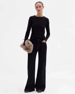 Pantalones Y Faldas|SIMORRA Pantalón vaquero acampanado Negro