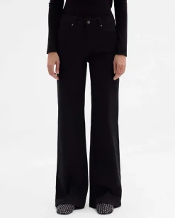 Pantalones Y Faldas|SIMORRA Pantalón vaquero acampanado Negro