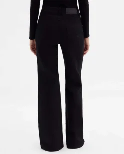 Pantalones Y Faldas|SIMORRA Pantalón vaquero acampanado Negro