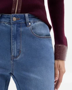 Pantalones Y Faldas|SIMORRA Pantalón vaquero acampanado Azul