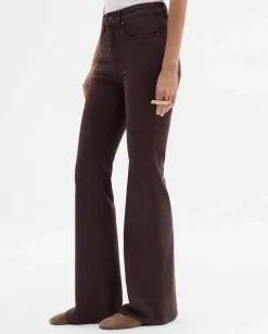 Pantalones Y Faldas|SIMORRA Pantalón vaquero acampanado Marrón