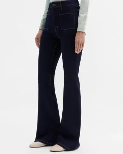 Pantalones Y Faldas|SIMORRA Pantalón vaquero bolsillos parche Azul