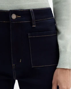 Pantalones Y Faldas|SIMORRA Pantalón vaquero bolsillos parche Azul