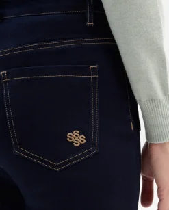 Pantalones Y Faldas|SIMORRA Pantalón vaquero bolsillos parche Azul