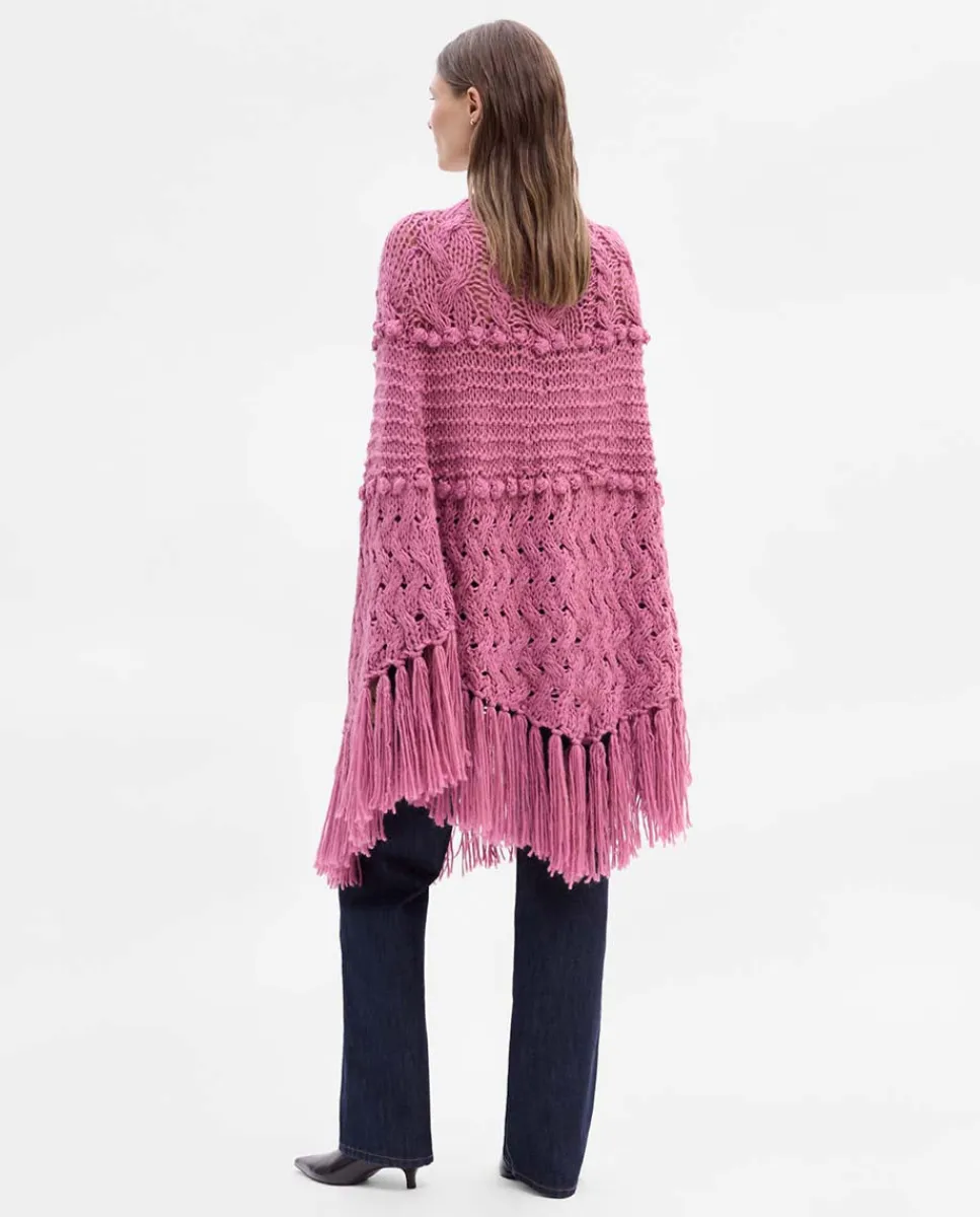 Prendas De Abrigo|Prendas De Punto|SIMORRA Poncho punto hecho a mano Rosa