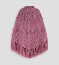 Prendas De Abrigo|Prendas De Punto|SIMORRA Poncho punto hecho a mano Rosa