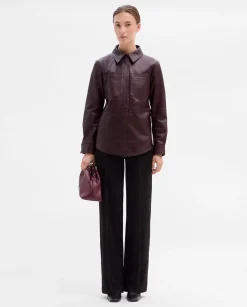 Prendas De Abrigo|Chaquetas|SIMORRA Sobrecamisa de piel grabada Rojo
