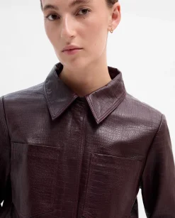Prendas De Abrigo|Chaquetas|SIMORRA Sobrecamisa de piel grabada Rojo