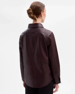 Prendas De Abrigo|Chaquetas|SIMORRA Sobrecamisa de piel grabada Rojo