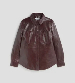 Prendas De Abrigo|Chaquetas|SIMORRA Sobrecamisa de piel grabada Rojo