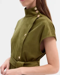 Camisetas Y Tops|SIMORRA Top antelina cuello tira Verde