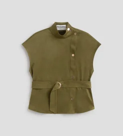 Camisetas Y Tops|SIMORRA Top antelina cuello tira Verde