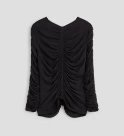 Camisetas Y Tops|SIMORRA Top fruncido tul Negro