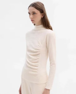 Camisetas Y Tops|SIMORRA Top textura drapeado Blanco