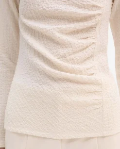 Camisetas Y Tops|SIMORRA Top textura drapeado Blanco