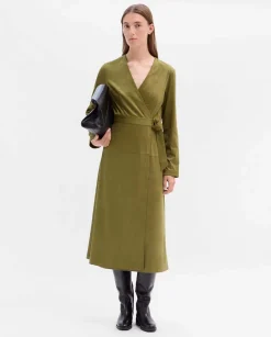 Vestidos|SIMORRA Vestido antelina cinturón Verde